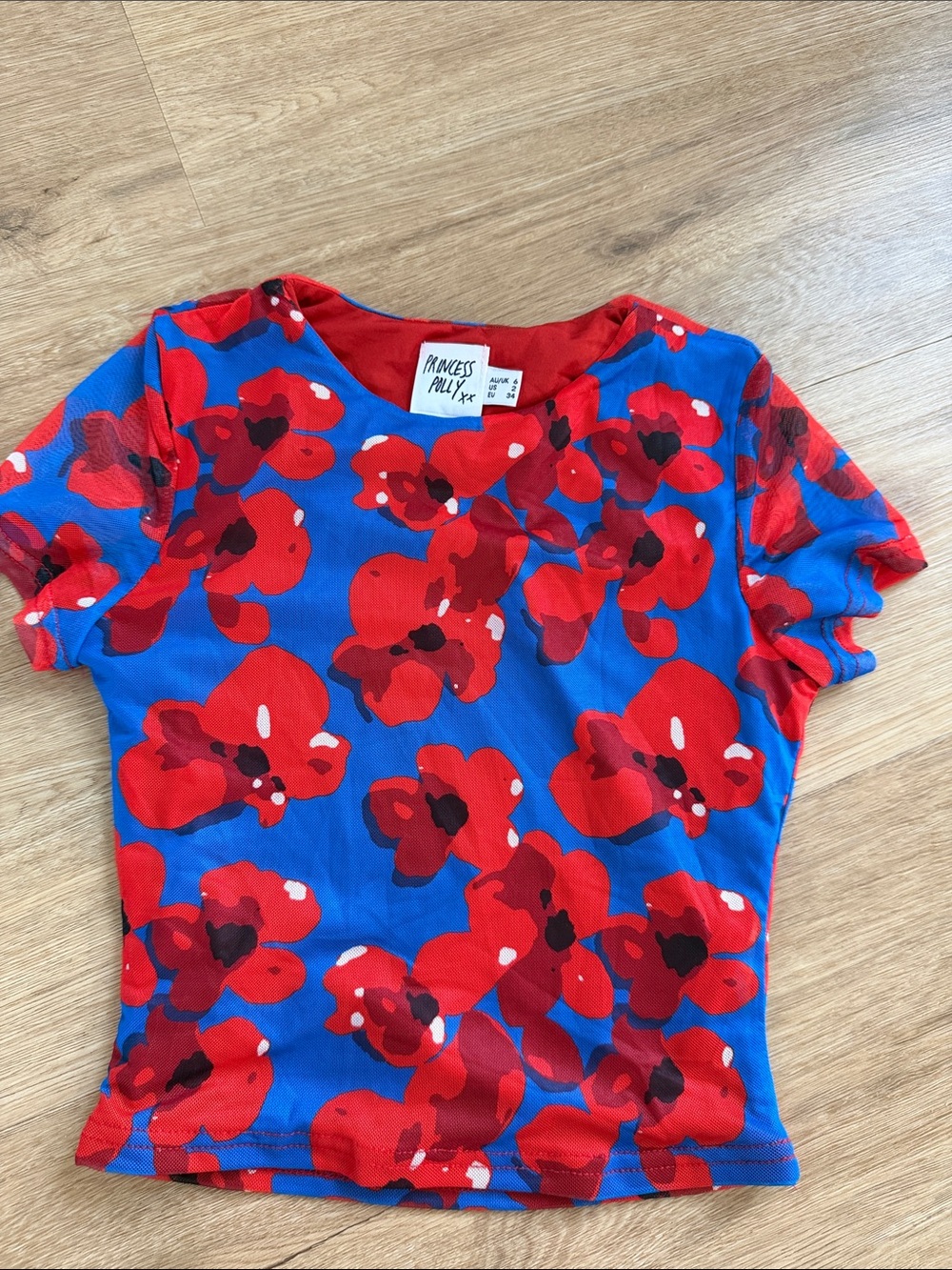 Princess Polly Blue Crop Top - Picture 3 of 3